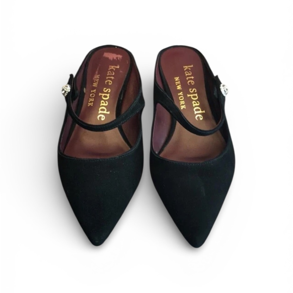 Kate Spade New York Meg Suede Mules With Crystal Detail Size 9.5